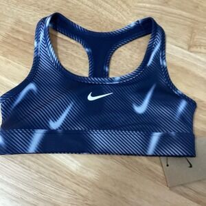 Nike Big Kids Girls Nike Pro Swoosh sports bra Navy/white extra small HV4508-410